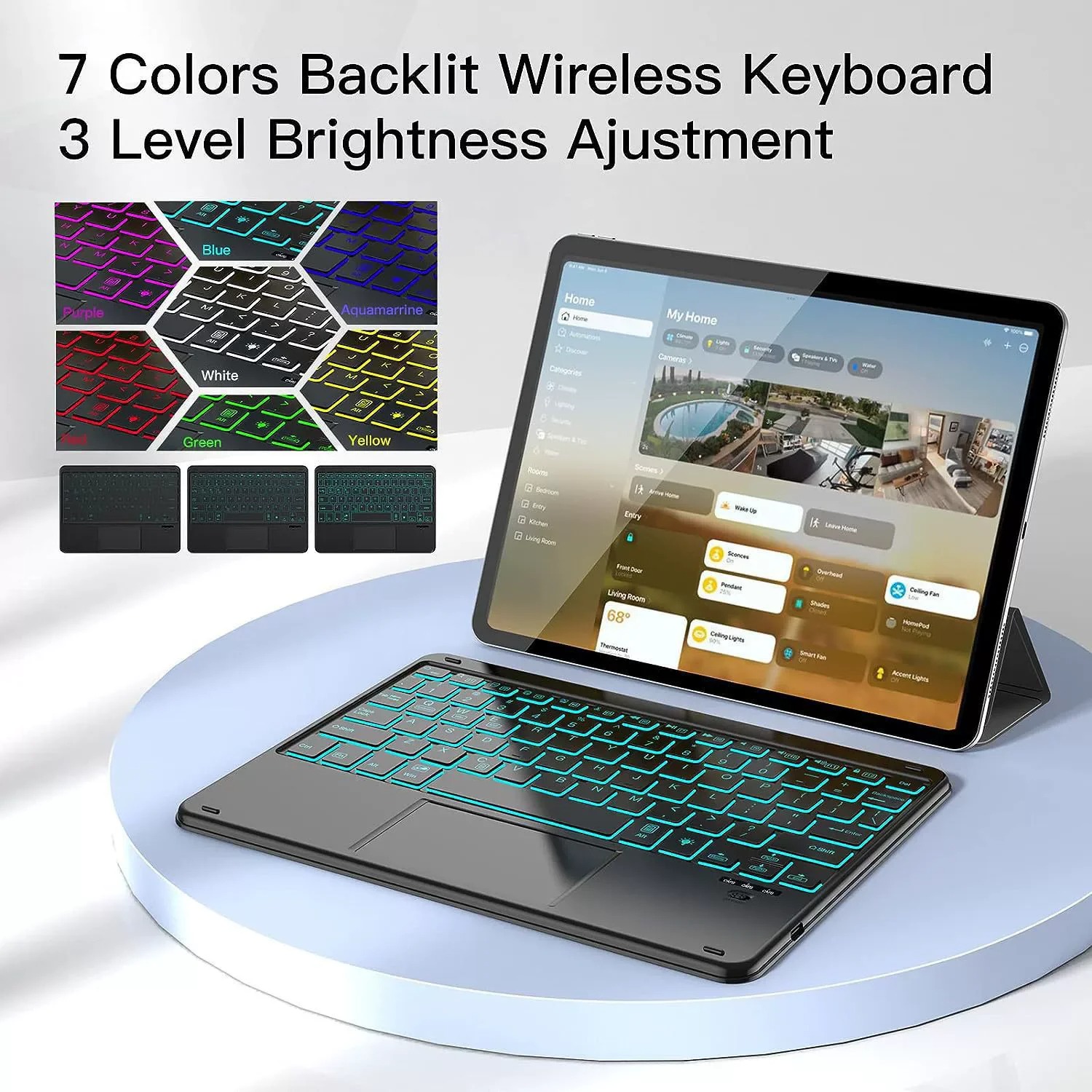 Windows Tablet Accessories - 유니버설 10인치 백라이트 터치패드 키보드 (아이패드,