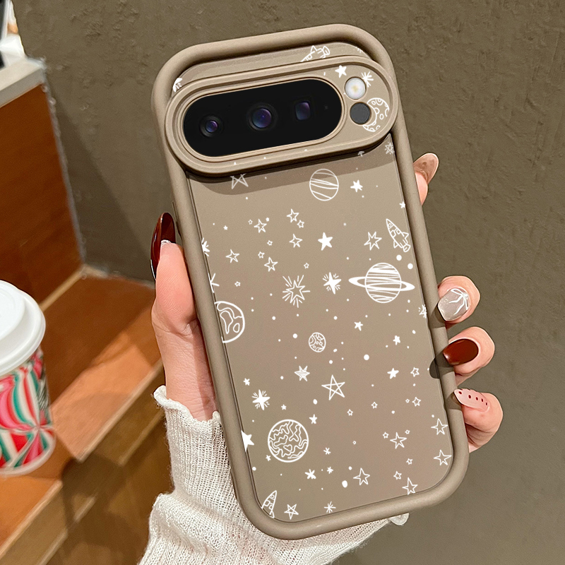 Google Pixel 8A - 빛나는 별 달 패턴 휴대폰 케이스