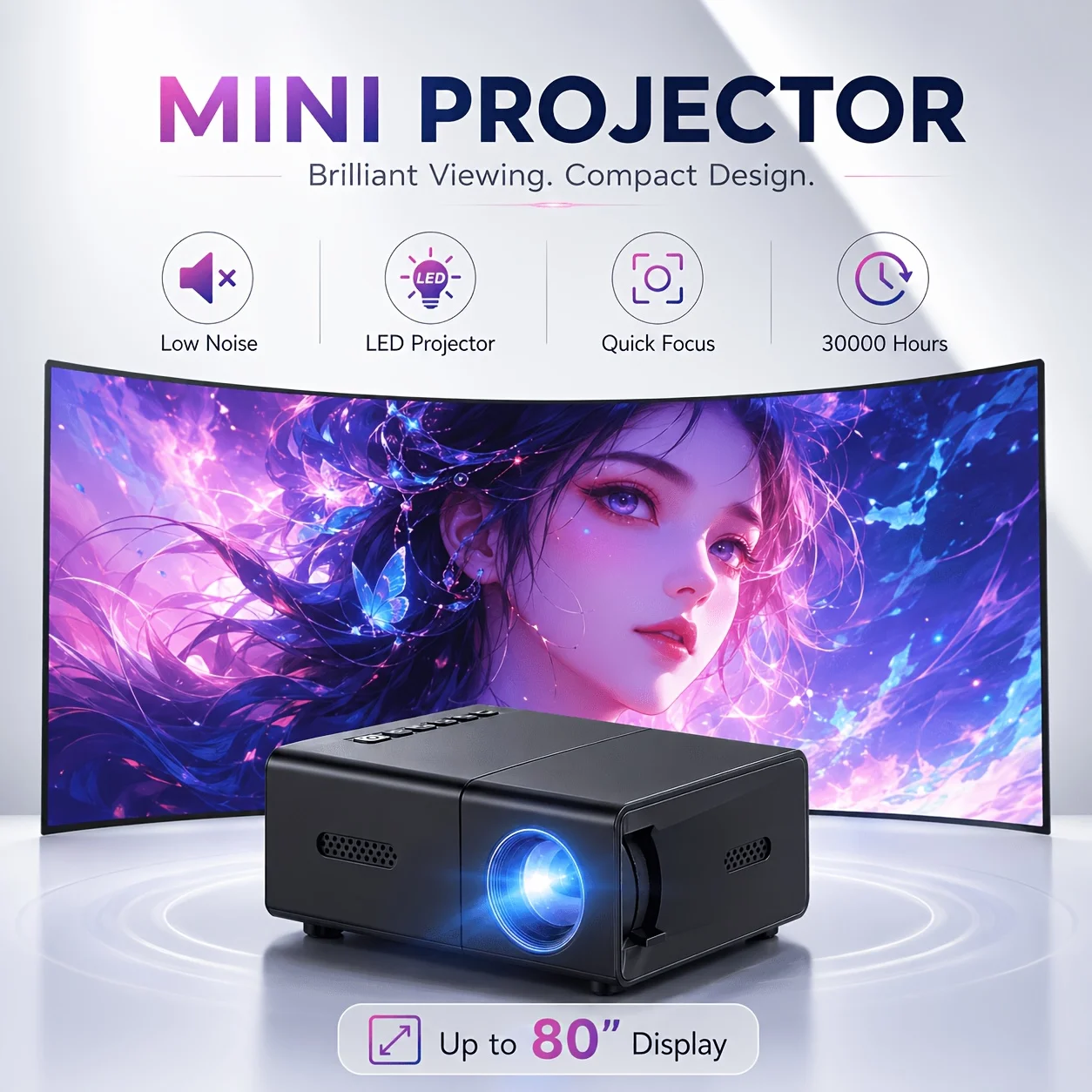 미니 휴대용 프로젝터, 홈시어터 및 게임과 호환 가능, - Android Tablet Gaming Accessories 리뷰 및 가격