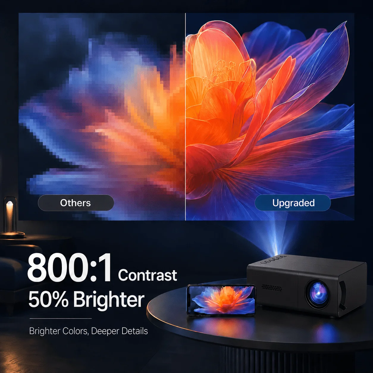 미니 휴대용 프로젝터, 홈시어터 및 게임과 호환 가능, - Android Tablet Gaming Accessories 리뷰 및 가격