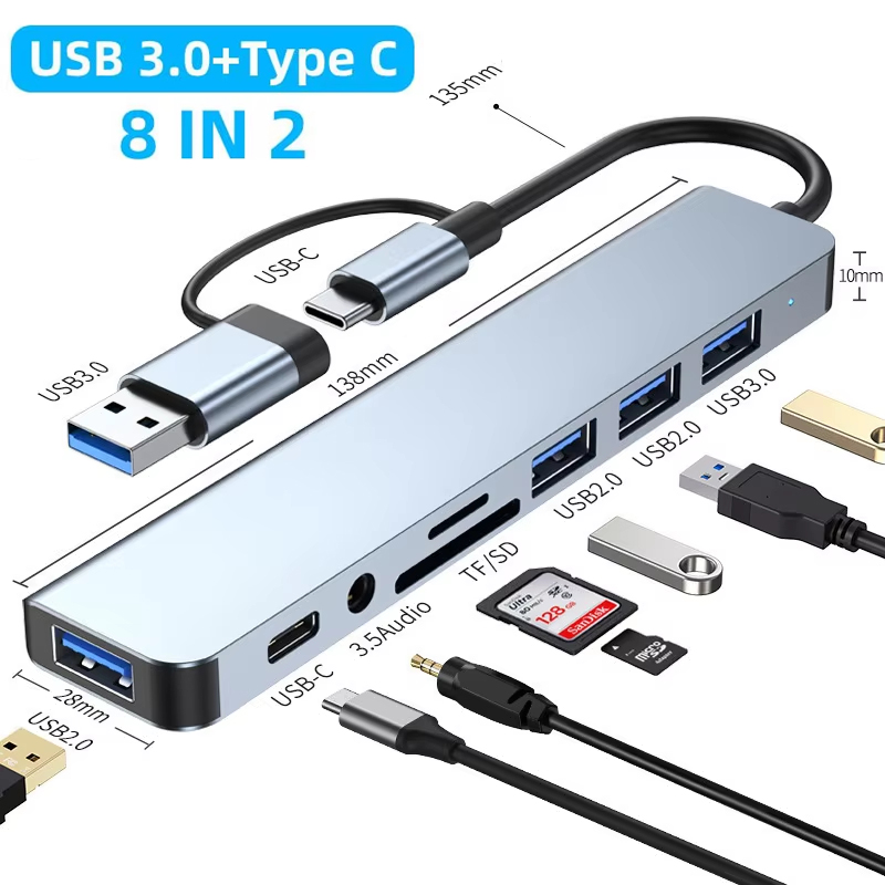 8포트 2 USB + 타입 C 허브 도킹 스테이션, 3 - Microsd Card Tablet 리뷰 및 가격